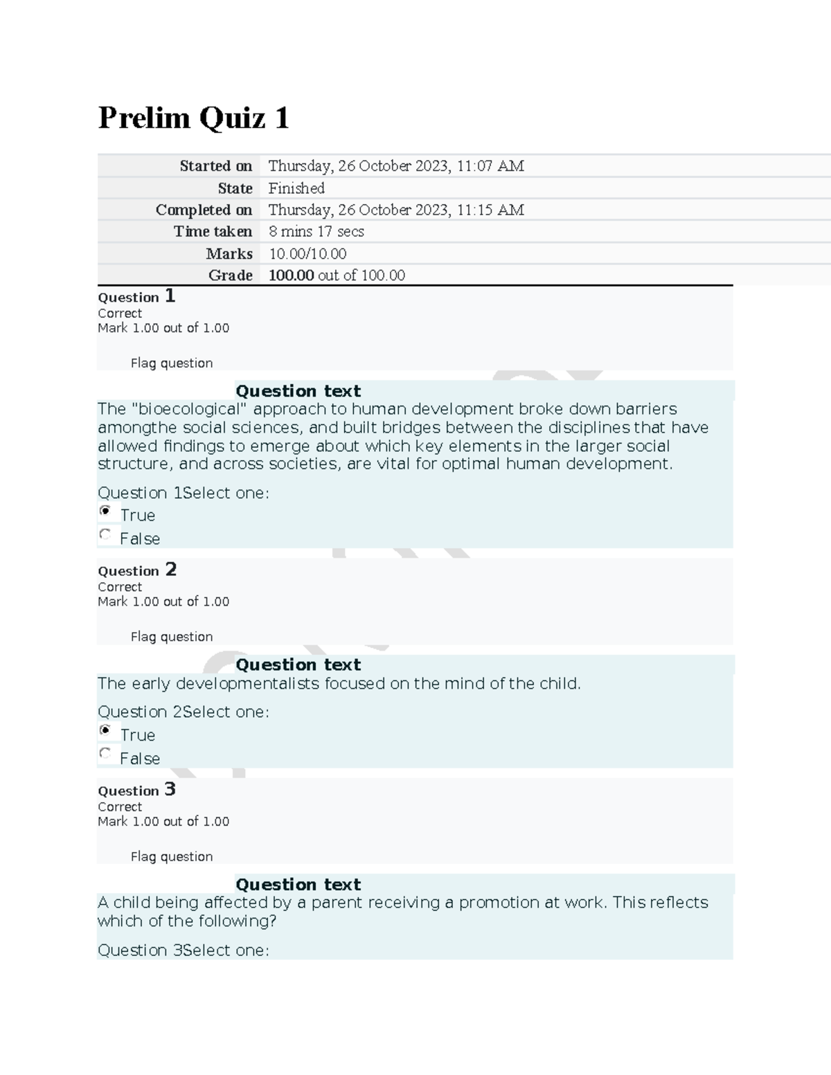 Prelim Quiz 1 & 2: Org Dev Insights (Course Code: TBD) - Studocu