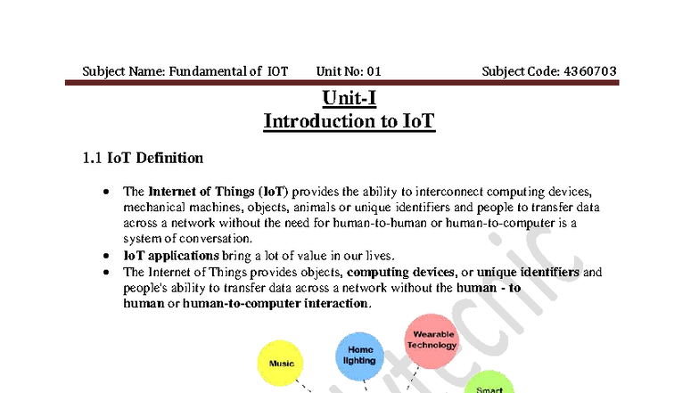Fundamentals of IoT (4360703) - Unit 1 Overview and Characteristics ...