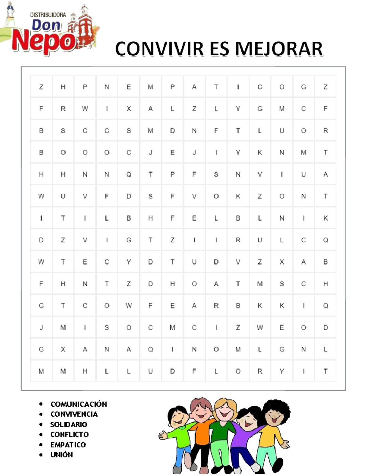 SOPA DE Letras - Acuerdos Colectivos - COMUNICACIÓN CONVIVENCIA ...