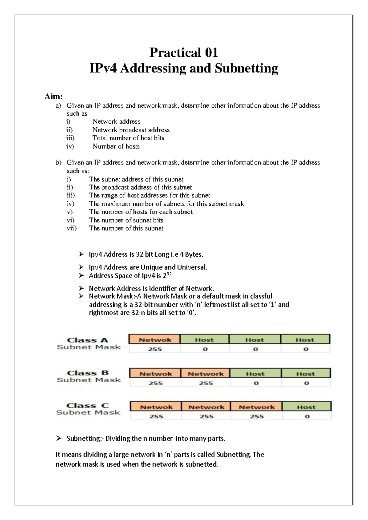 CN Manual Practical Activities 23-24: IP Addressing and Network ...