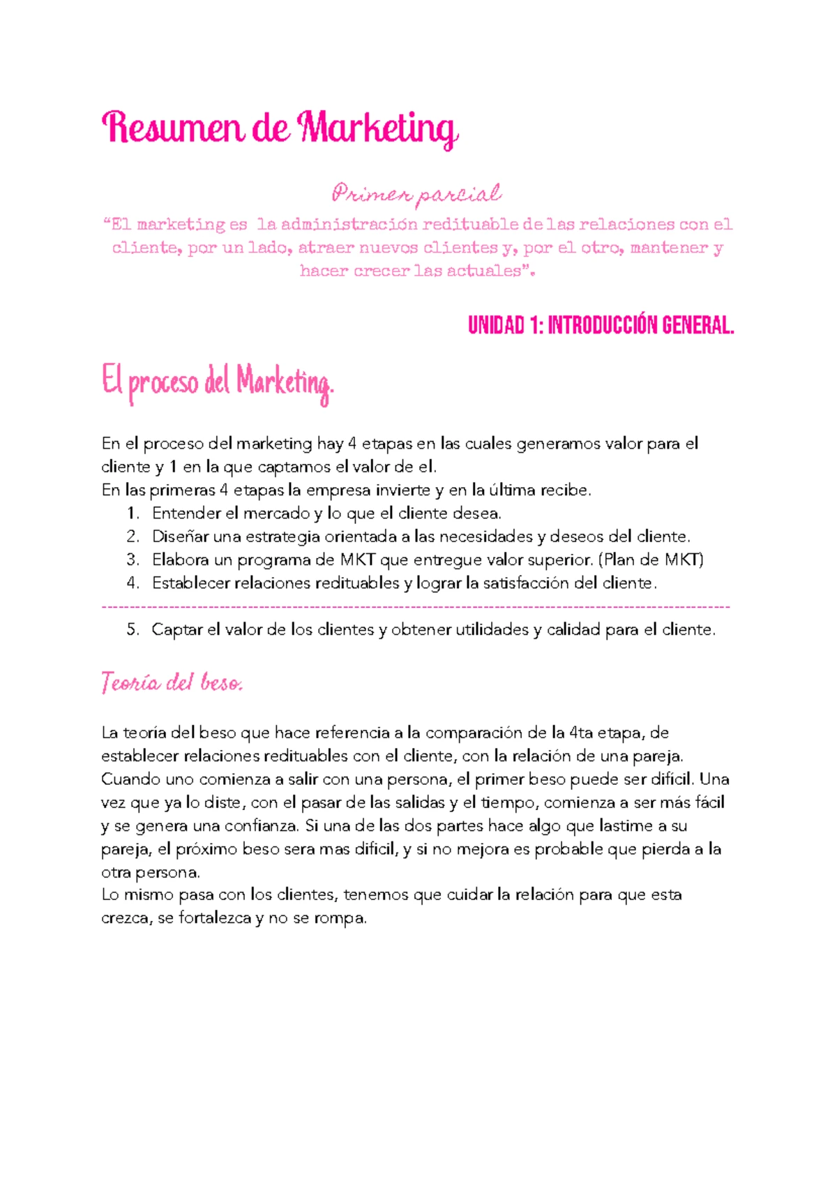 Marketing - Primer Parcial MKT: Conceptos Clave y Estrategias - Studocu