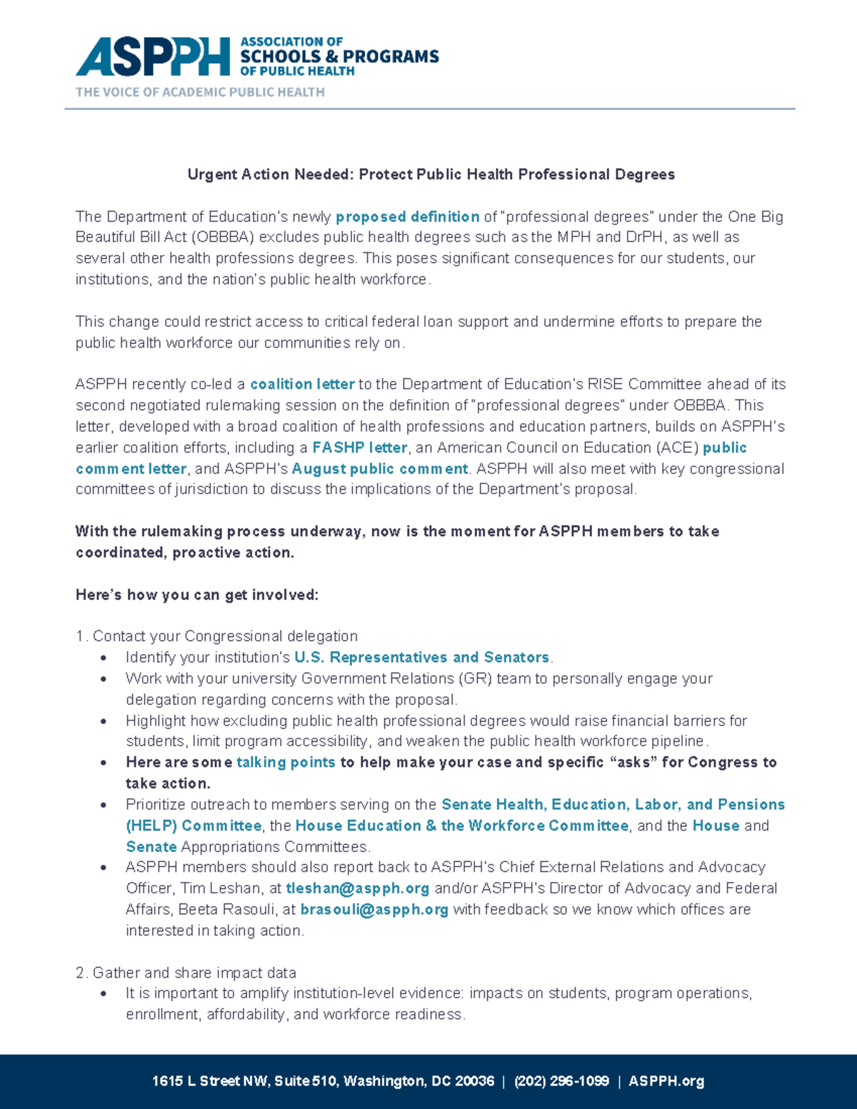 Call to Action: Protect MPH and DrPH Degrees from Exclusion - Studocu