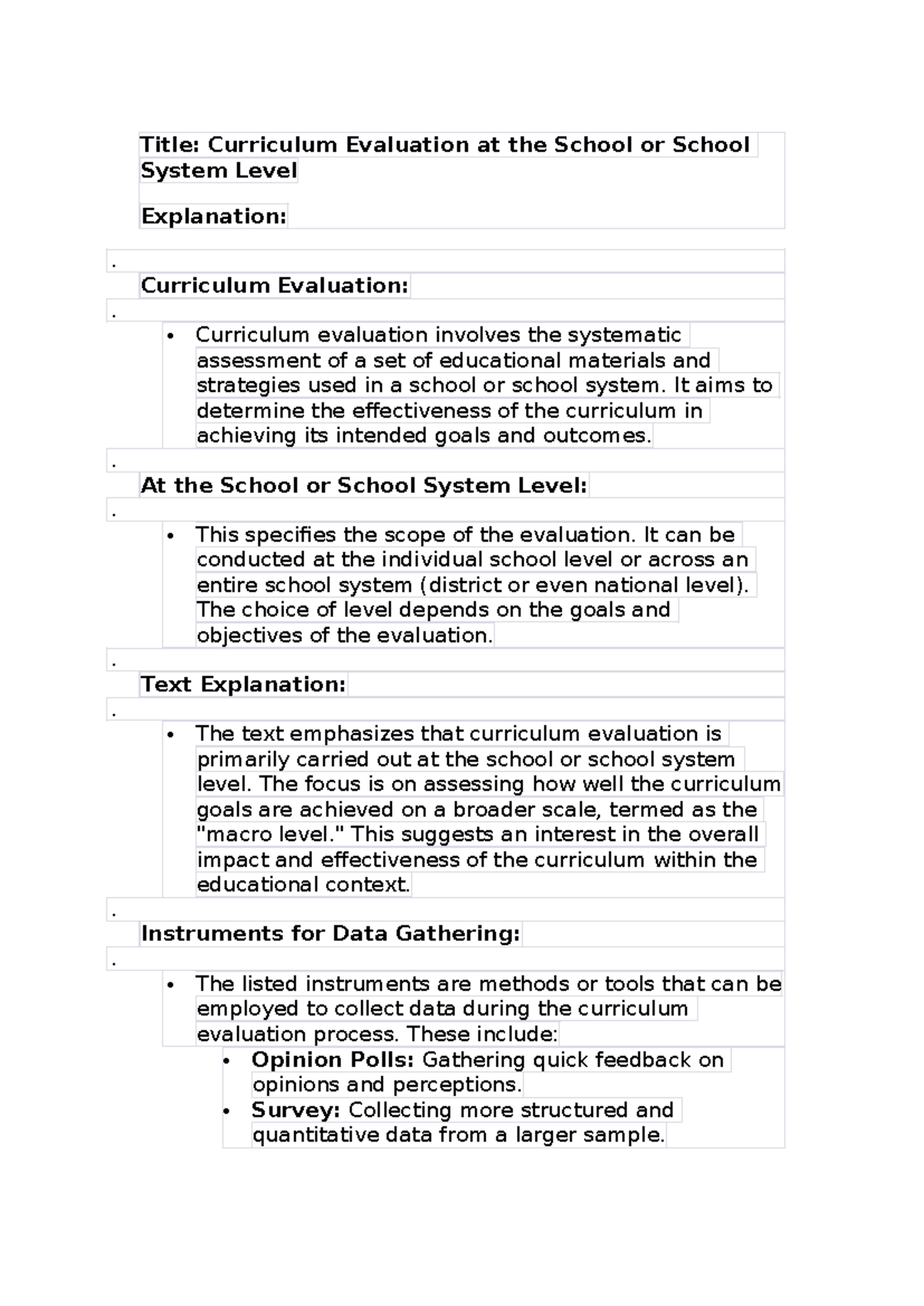 Curriculum Evaluation at the School or System Level: A Comprehensive ...