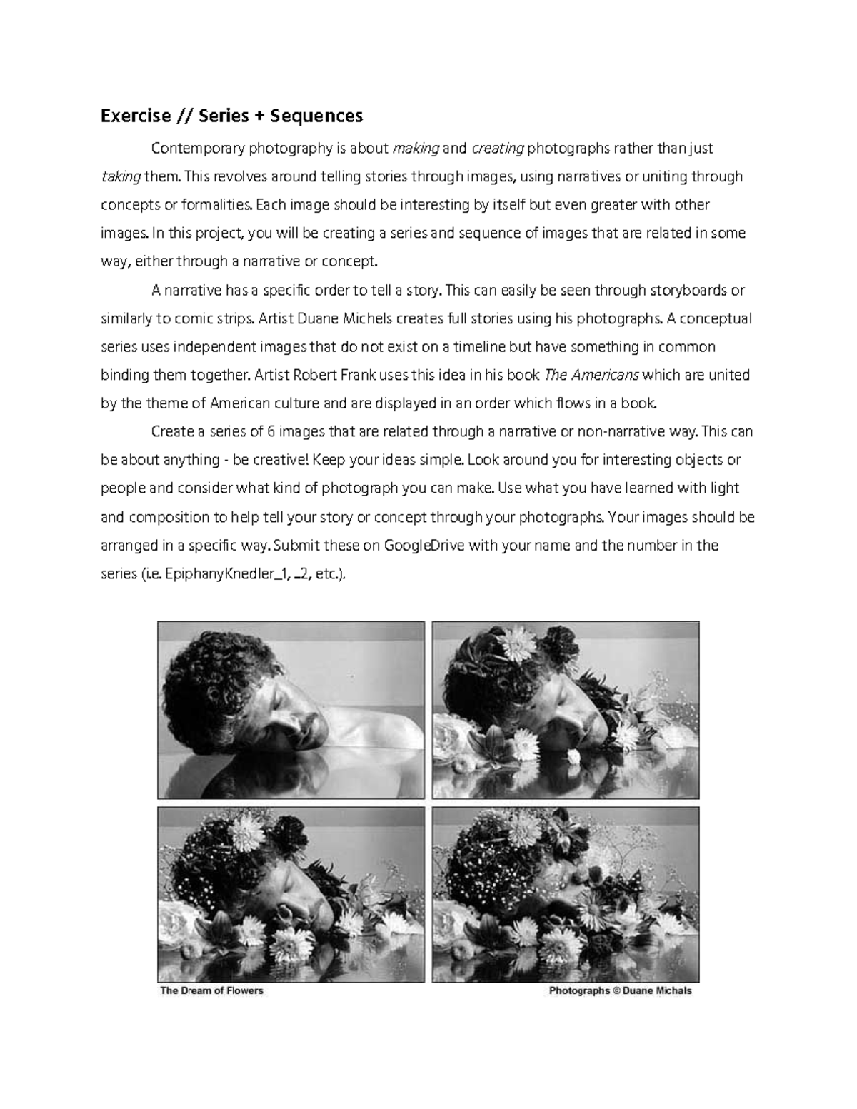 Series + Sequences Exercise: Creative Photography Project Guide - Studocu