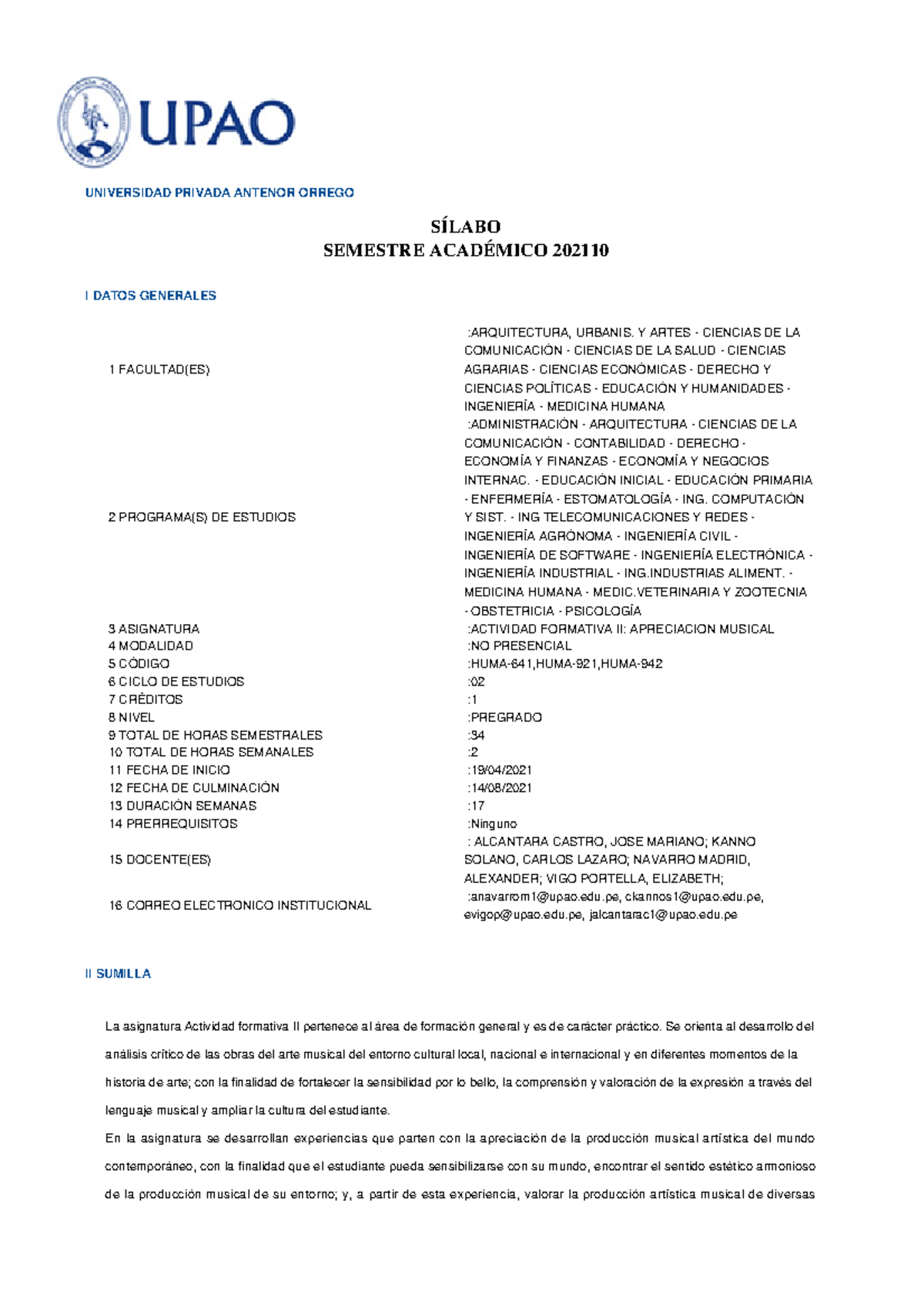 Actividad Formativa II - 202110 - HUMA - 641 - Apreciación Musical - Document Preview
