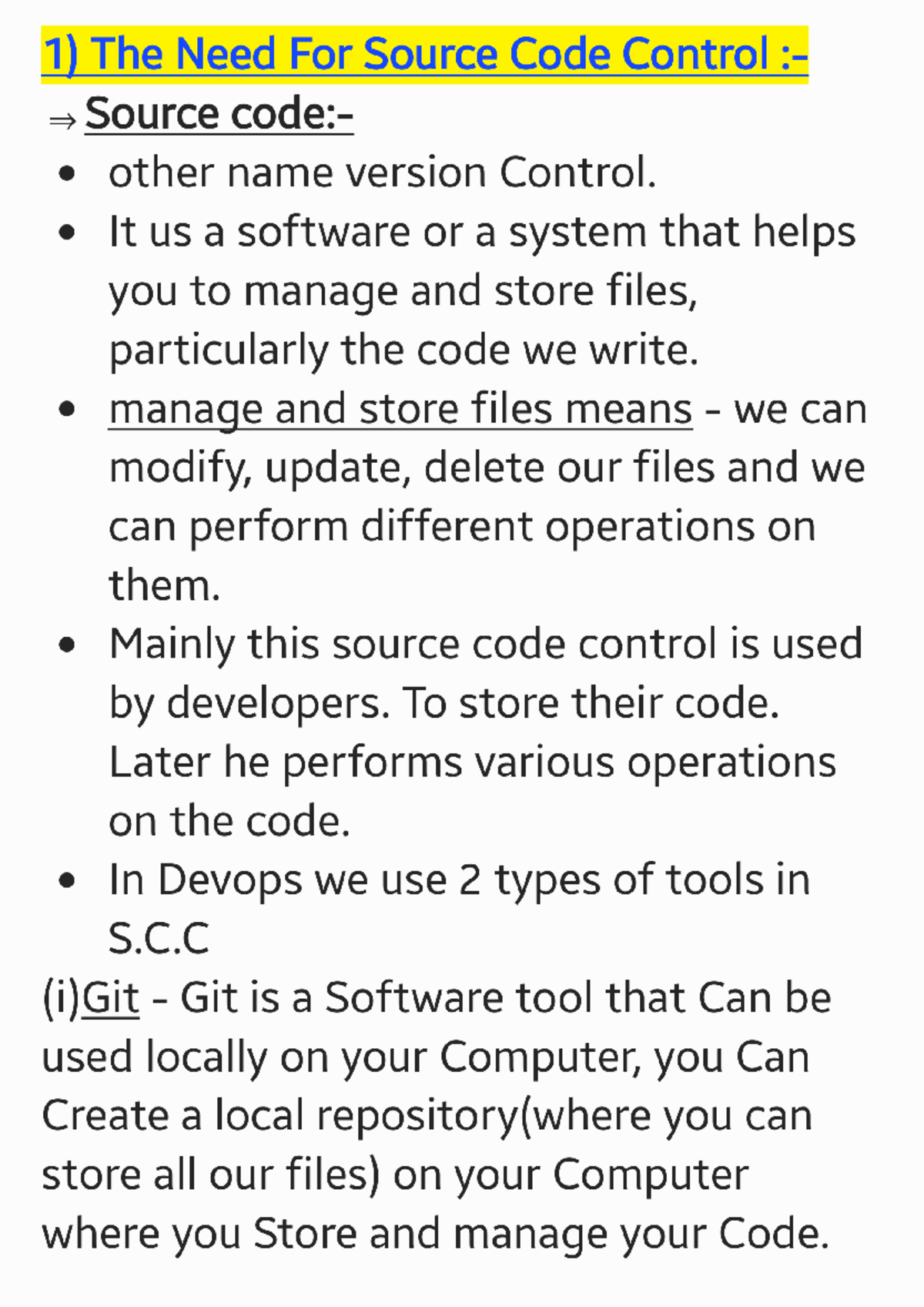 Devops Unit -3 - 1) The Need For Source Code Source other name version ...