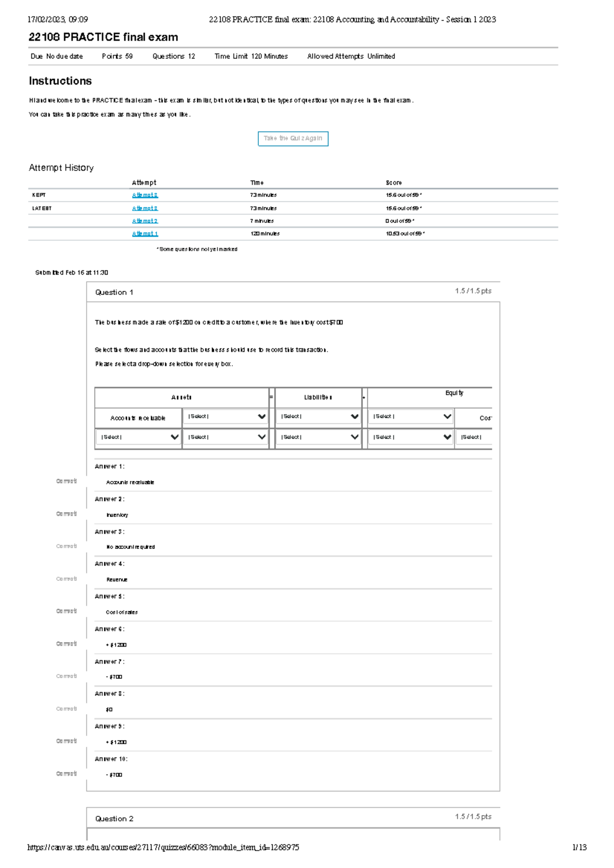 22108 Practice Final Exam for Accounting and Accountability - 2023 ...
