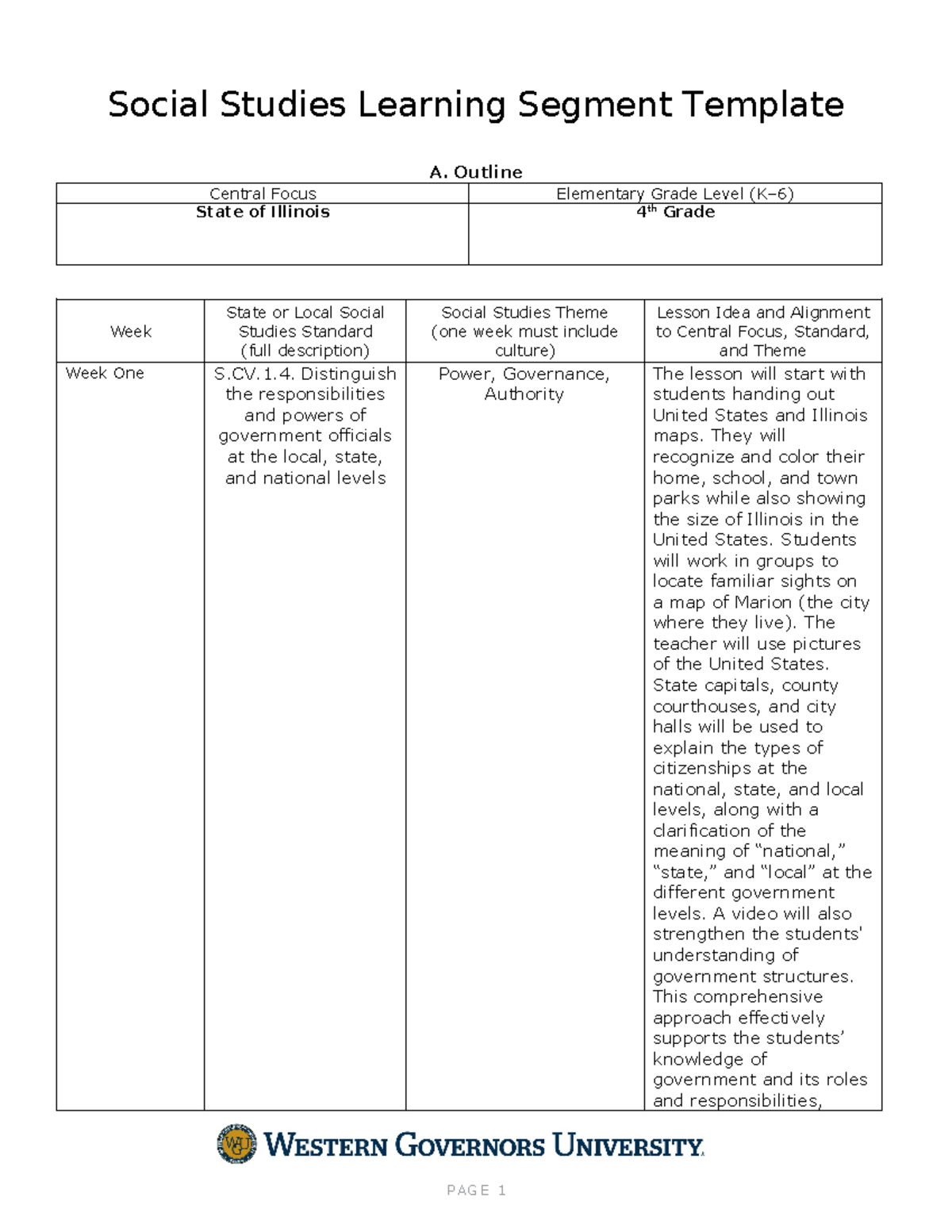 Applications of of Elementary School- Social Studies DWP2 Task 1 copy ...