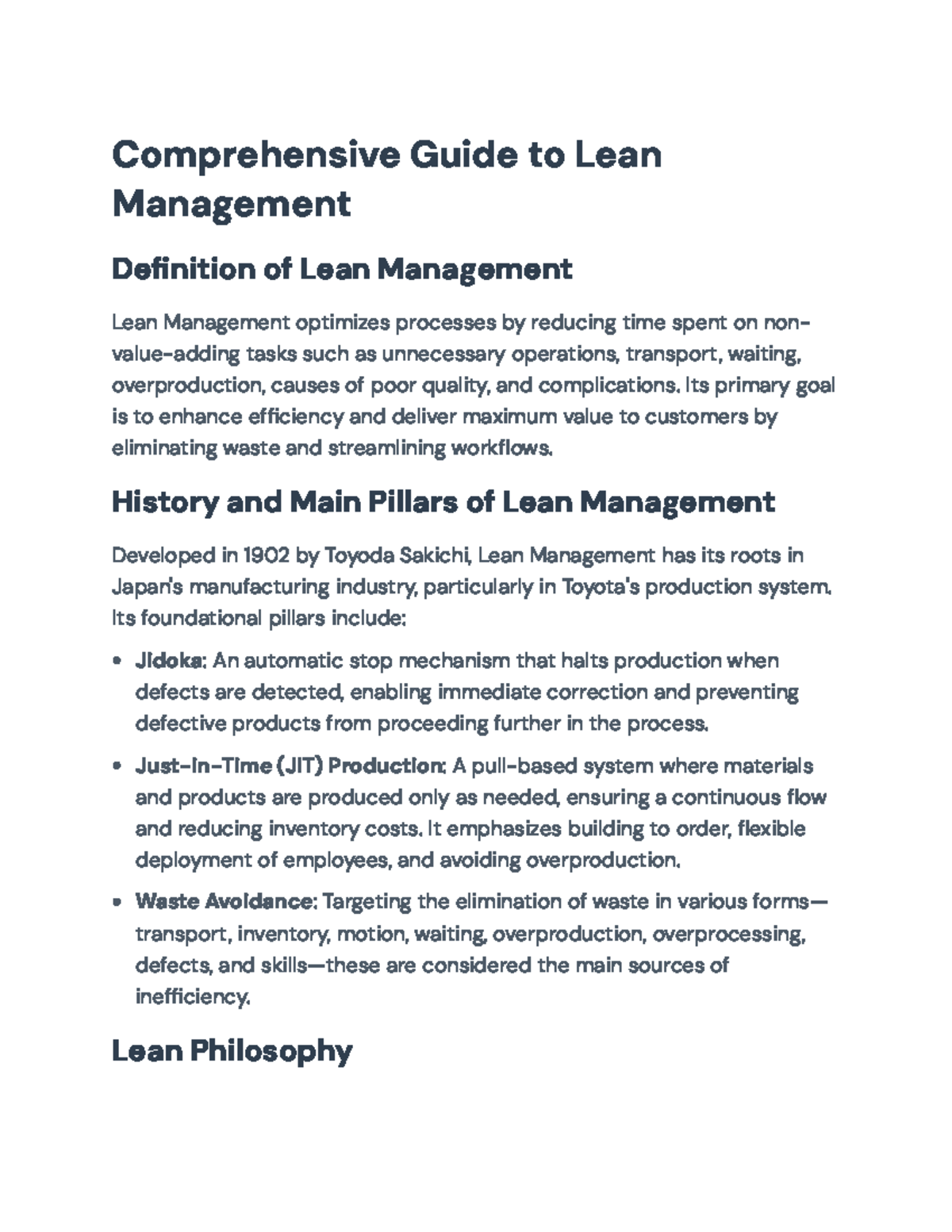 Comprehensive Overview of Lean Management Principles & Methods (LM101 ...