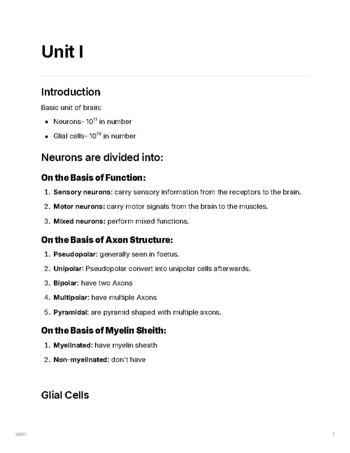 Unit I-18: Introduction to Biological Psychology and Brain Functions ...