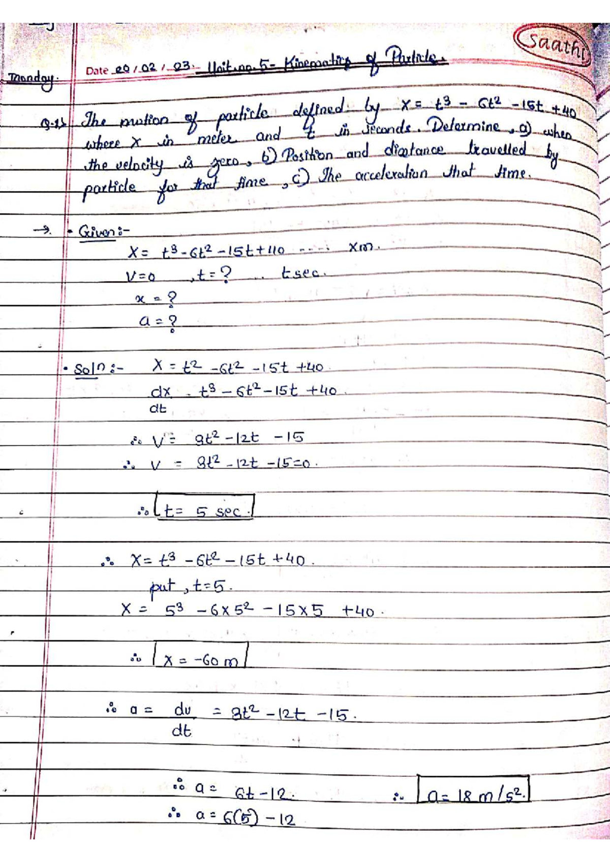 EM.Notes - Kinematics of Particles (Course Code: EM) - Studocu
