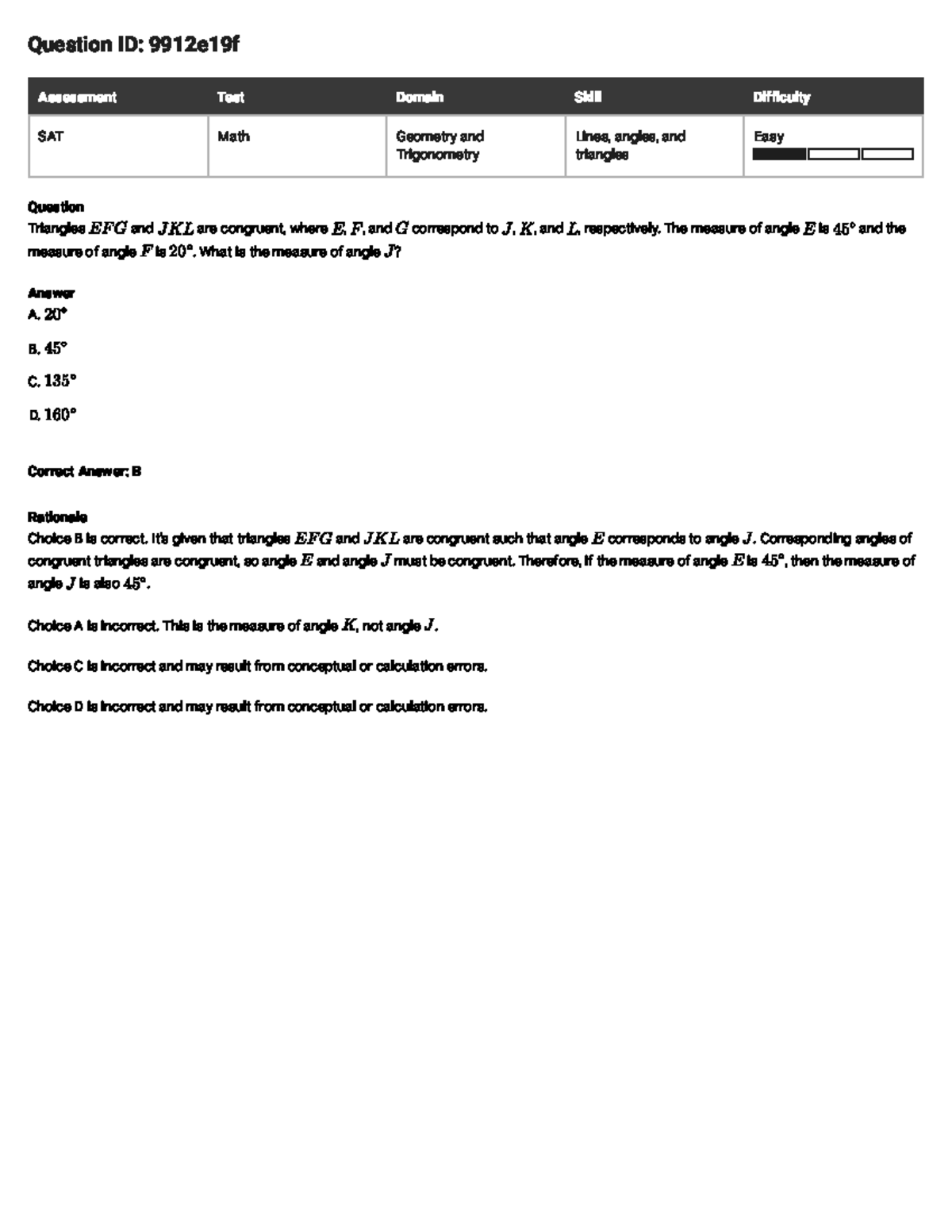 SAT Math Geometry & Trigonometry Assessment Test Questions - Studocu