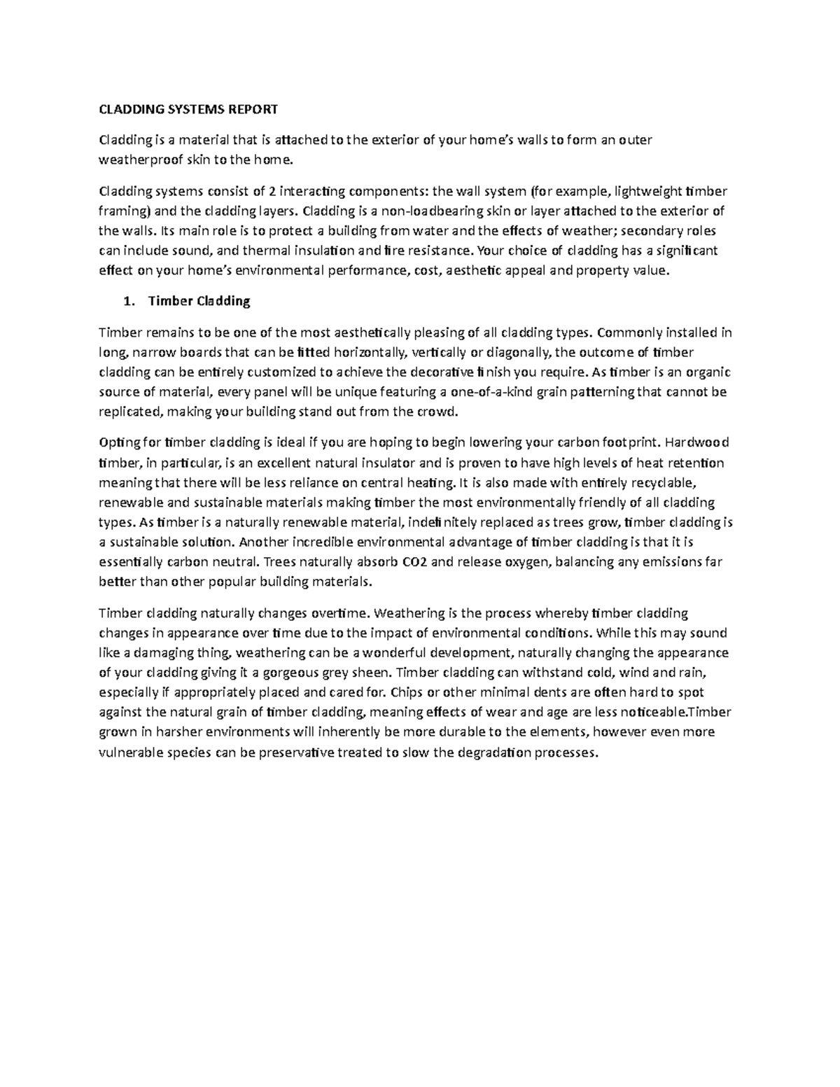 Cladding Systems Report - Copy - Bachelor of Science (Mechanical ...