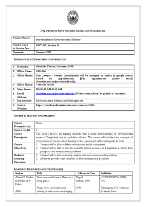 ENV 101 Notes: Understanding Environmental Science Concepts - Studocu