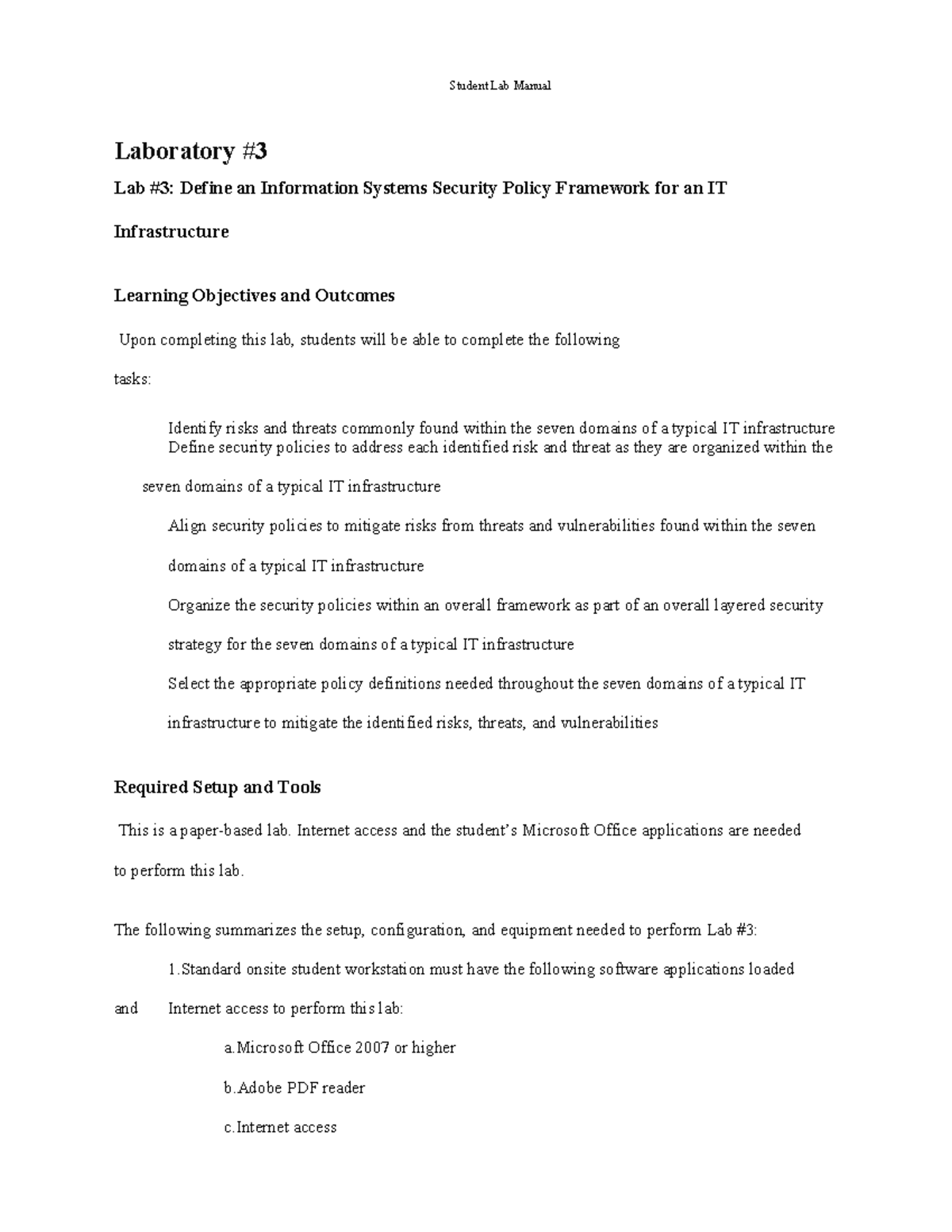 IAP301 Lab #3: Info Systems Security Policy Framework Guide - Studocu