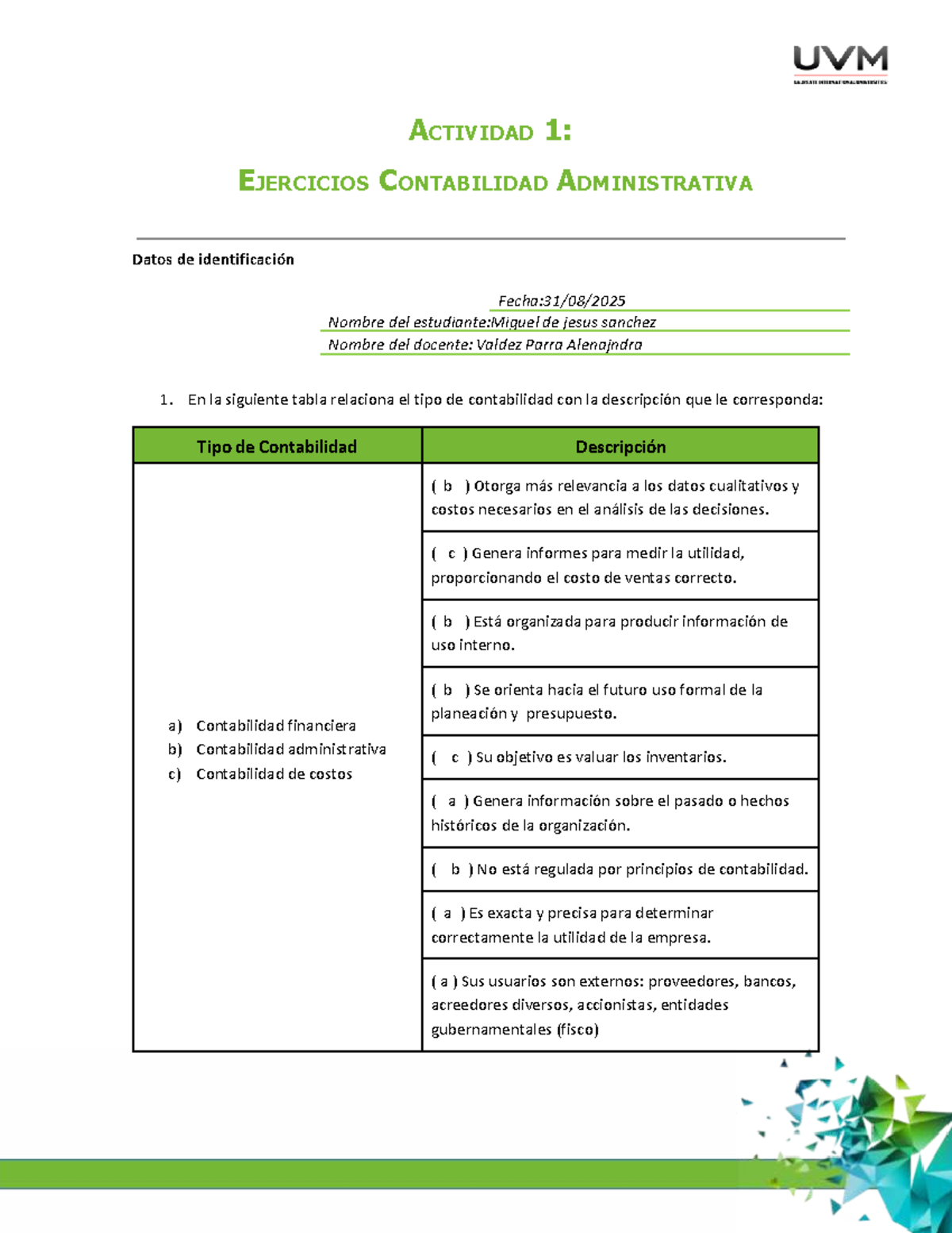 Actividad 1 Ejercicios De Contabilidad Administrativa U1 Studocu
