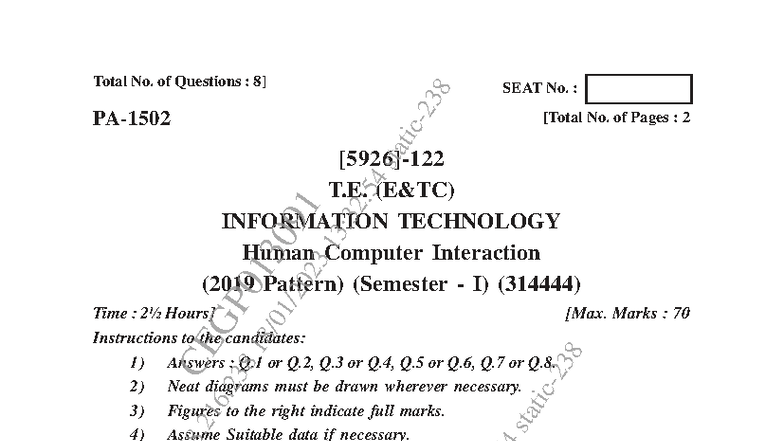 HCI SOLUTIONS Endsem Exam (IT 8.2) Nov-Dec 2022 - Studocu