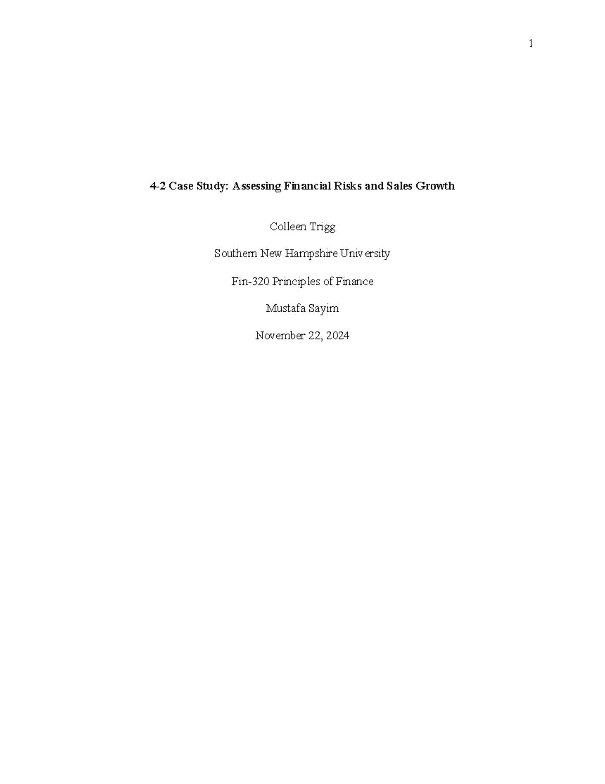 4-2 Case Study - Systematic risk deals with the “part of the total risk ...