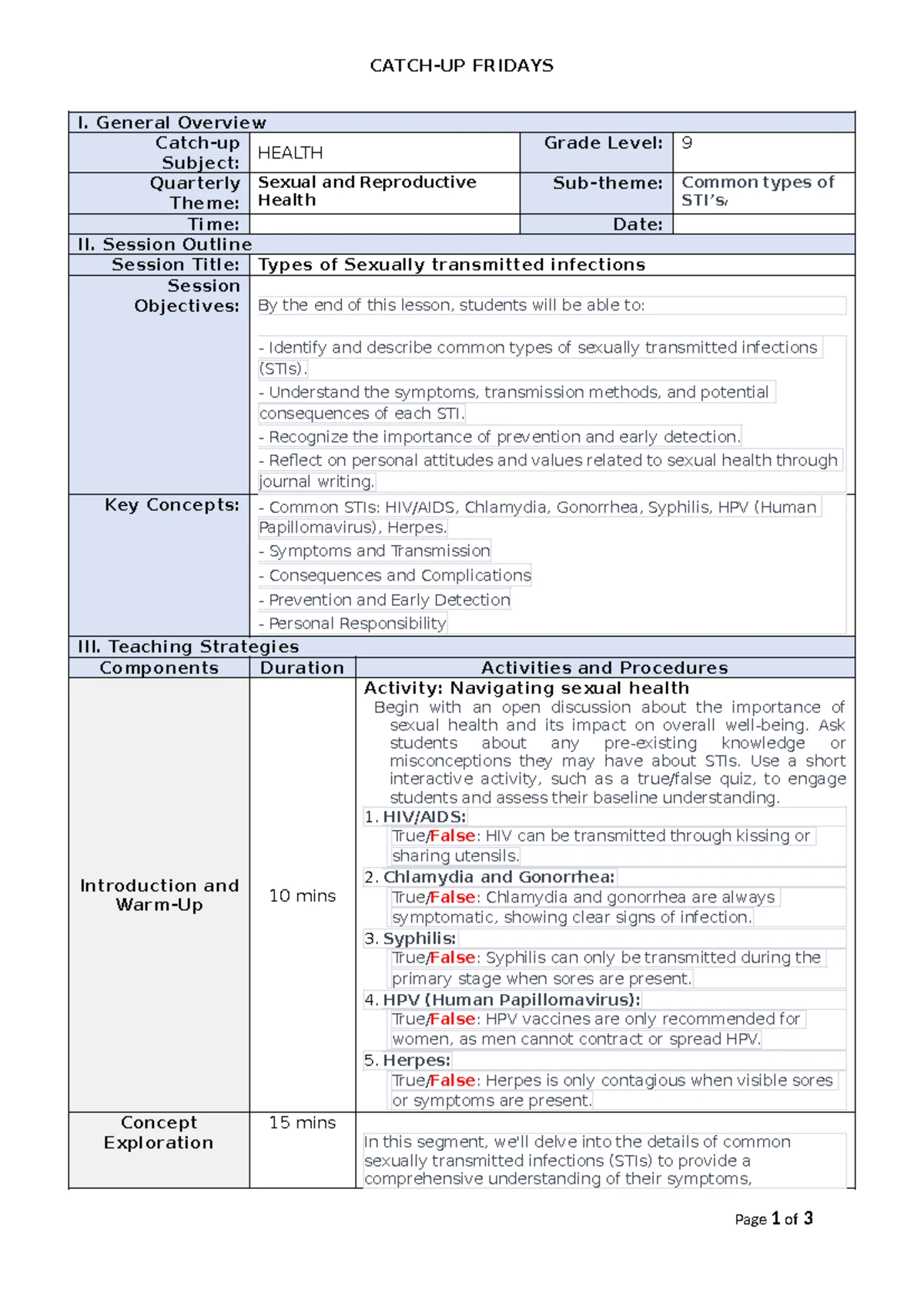 W1 Grade 9 Health: Catch-Up on Substance Use and Abuse - Studocu