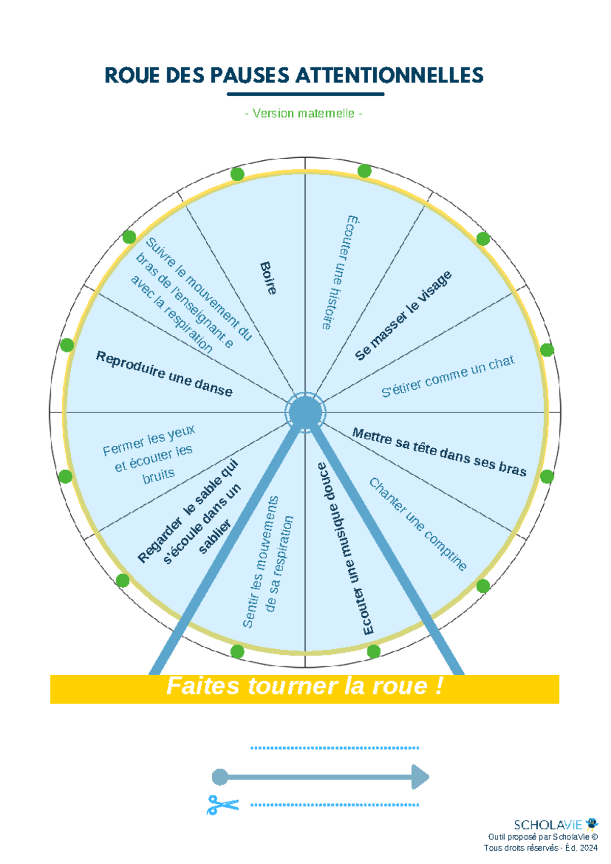 Roue des Pauses Attentionnelles - Cycle 1 - Outil ScholaVie 2024 - Studocu