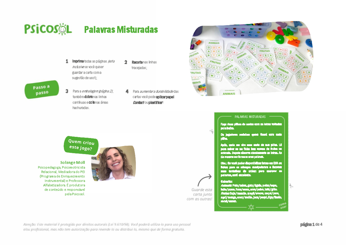 Atividades de Palavras Misturadas - PEI (Programa de Enriquecimento ...