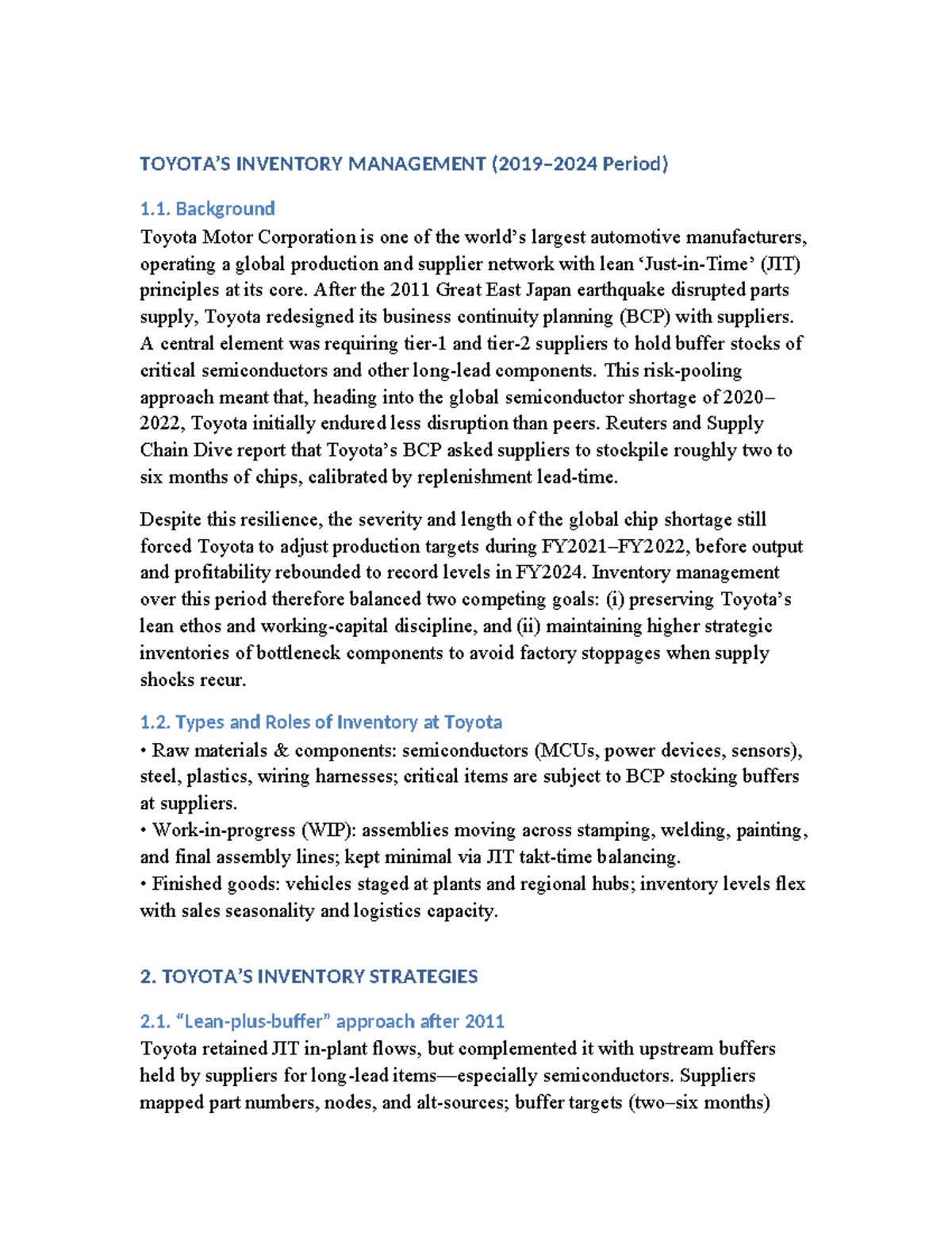 Toyota Inventory Management Strategies: Lessons from Chip Shortages ...