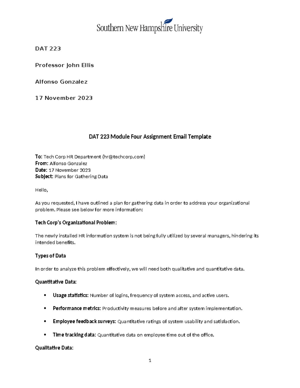 Module four assignment - Please see below for more information: Tech ...