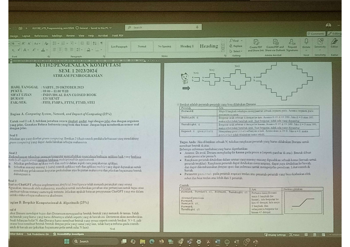 UTS 2023 - Individual Closed Book Exam on Computing Concepts - Studocu