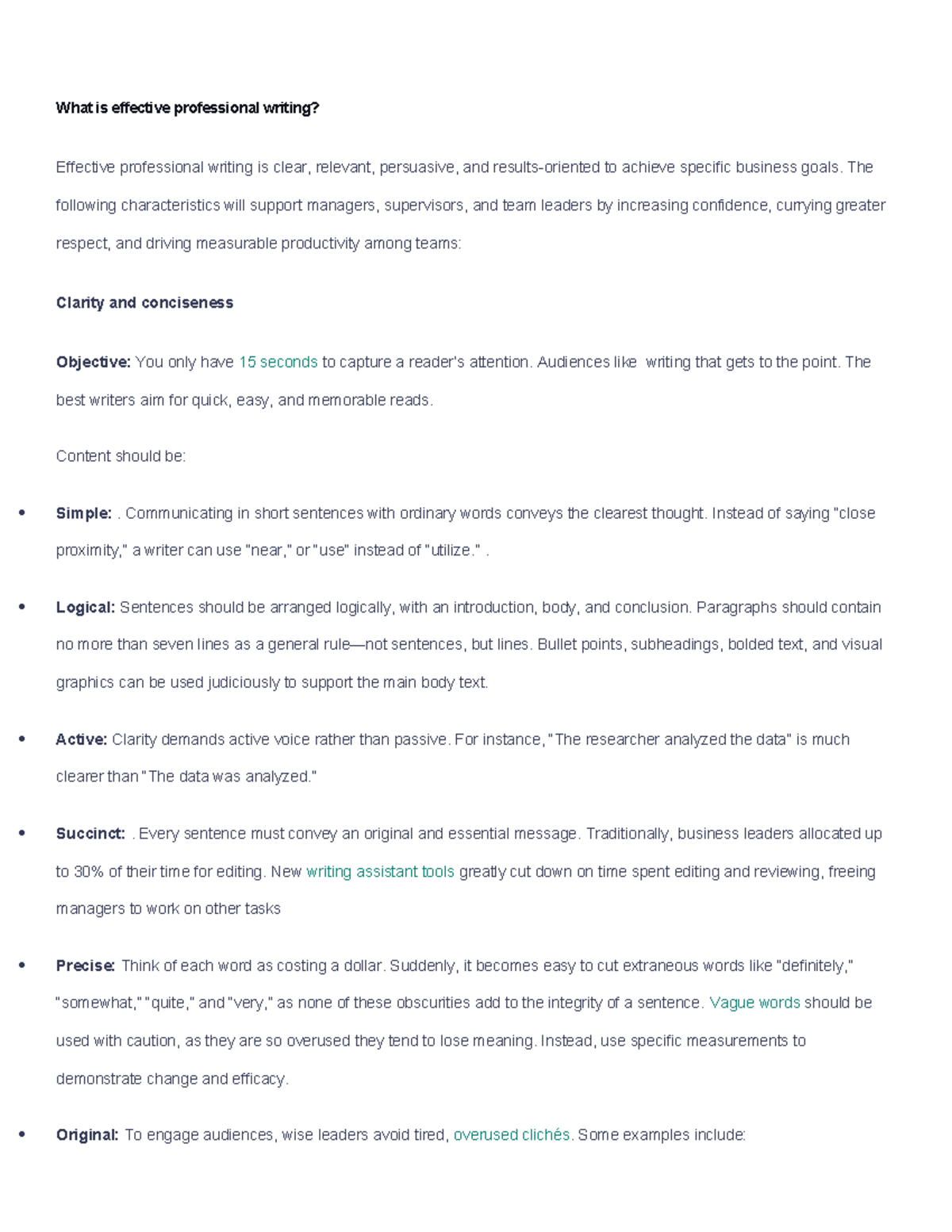 Effective Professional Writing: Key Characteristics and Best Practices ...