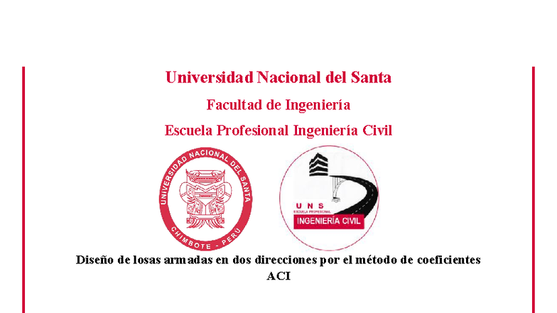 Diseño de Losas Armadas en Dos Direcciones - Concreto Armado II - Document Preview