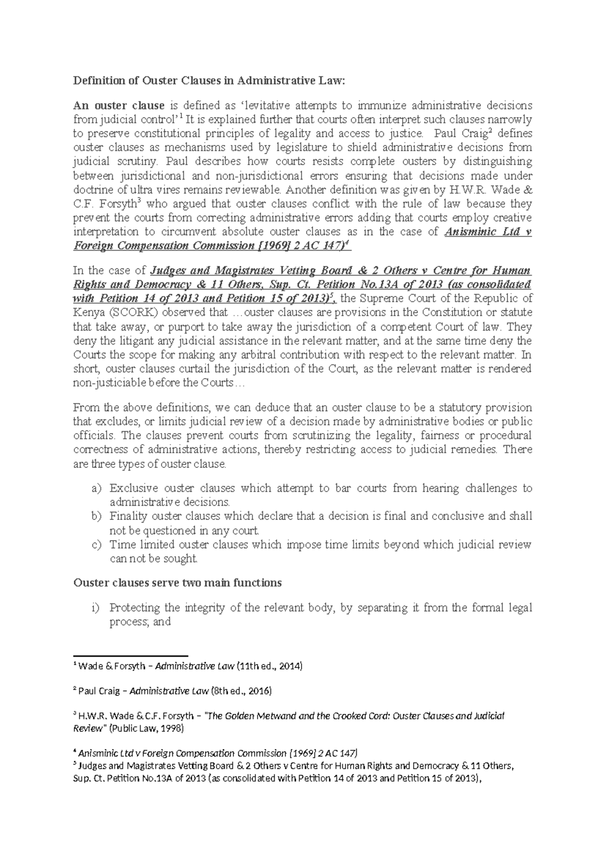 Definition of Ouster Clauses in Administrative Law: Key Insights and ...