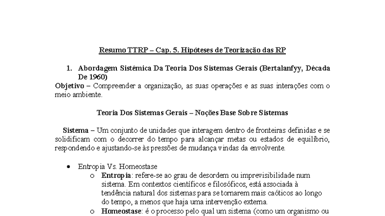 Resumo TTRP - Cap. 5: Hipóteses e Abordagens em Teoria das RP - Studocu