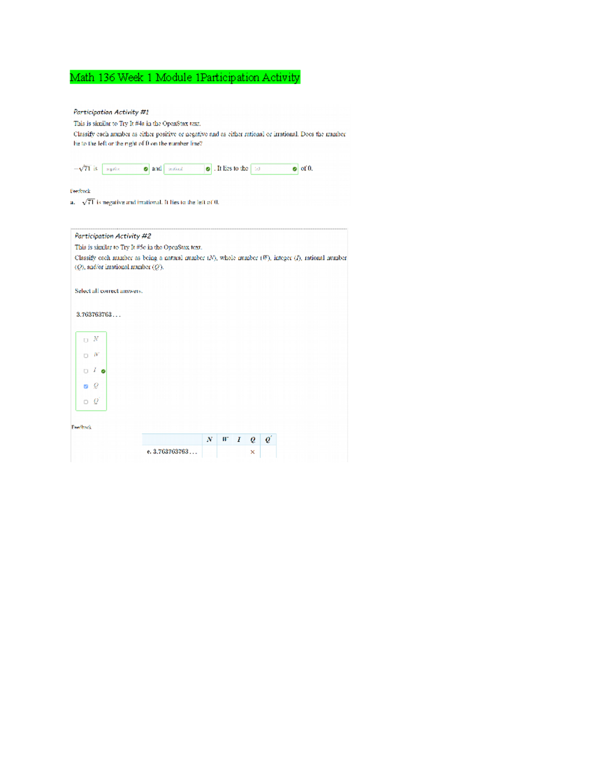 Math 136 Week 1: Module 1 Participation Activity Notes - Studocu