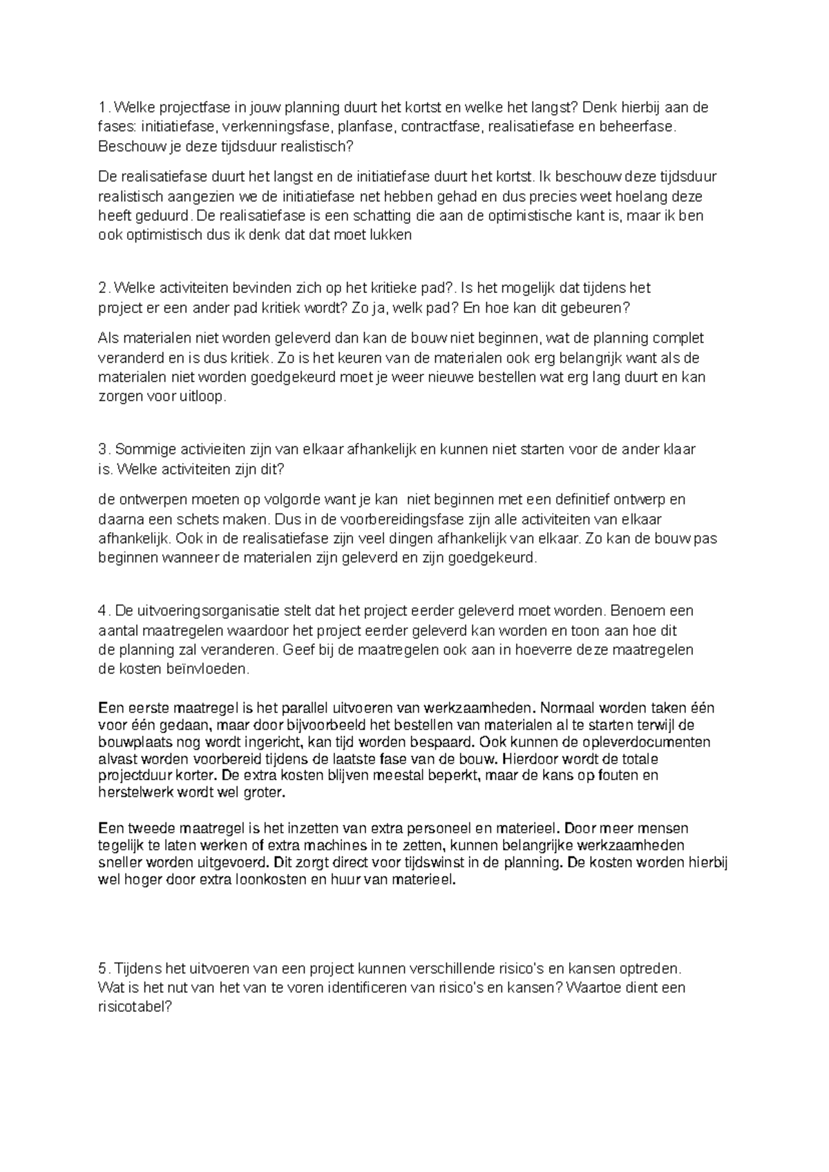 Middag 1 - Bouwplaats: Projectfasen en Kritieke Paden Analyse - Studeersnel