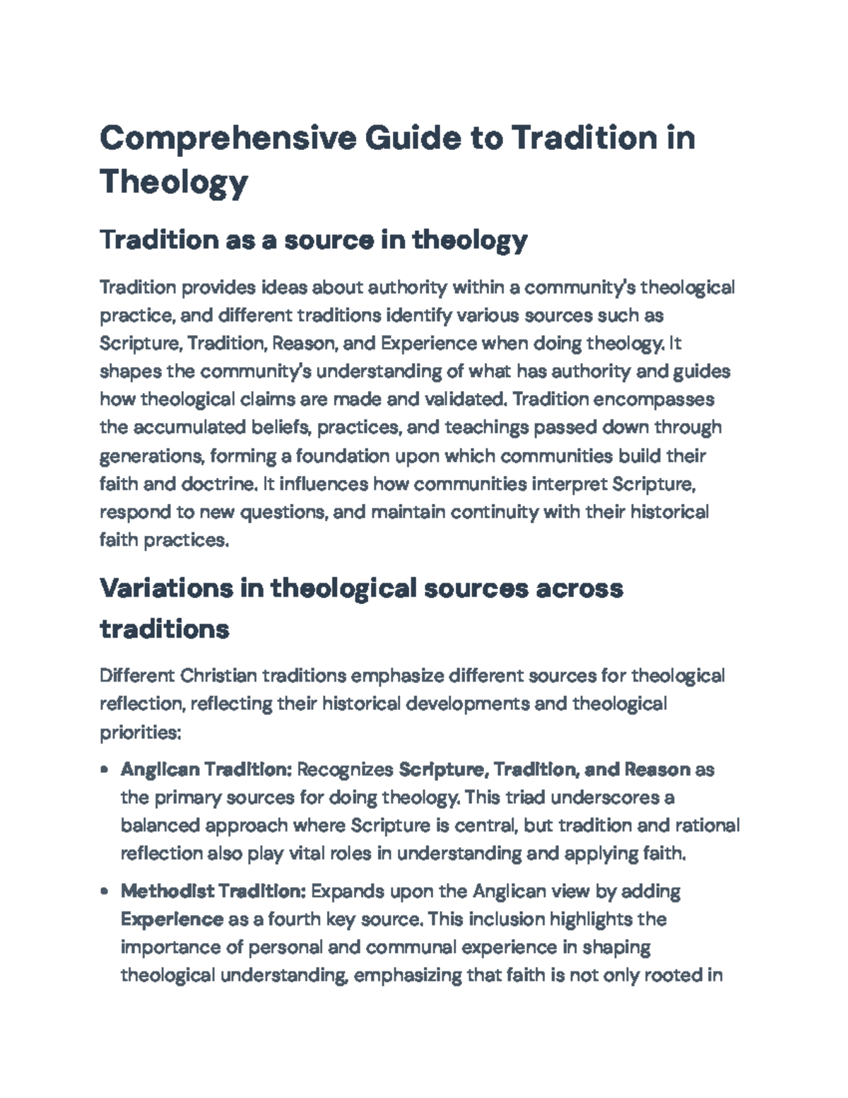 Comprehensive Guide to Tradition in Theology: Sources & Variations ...