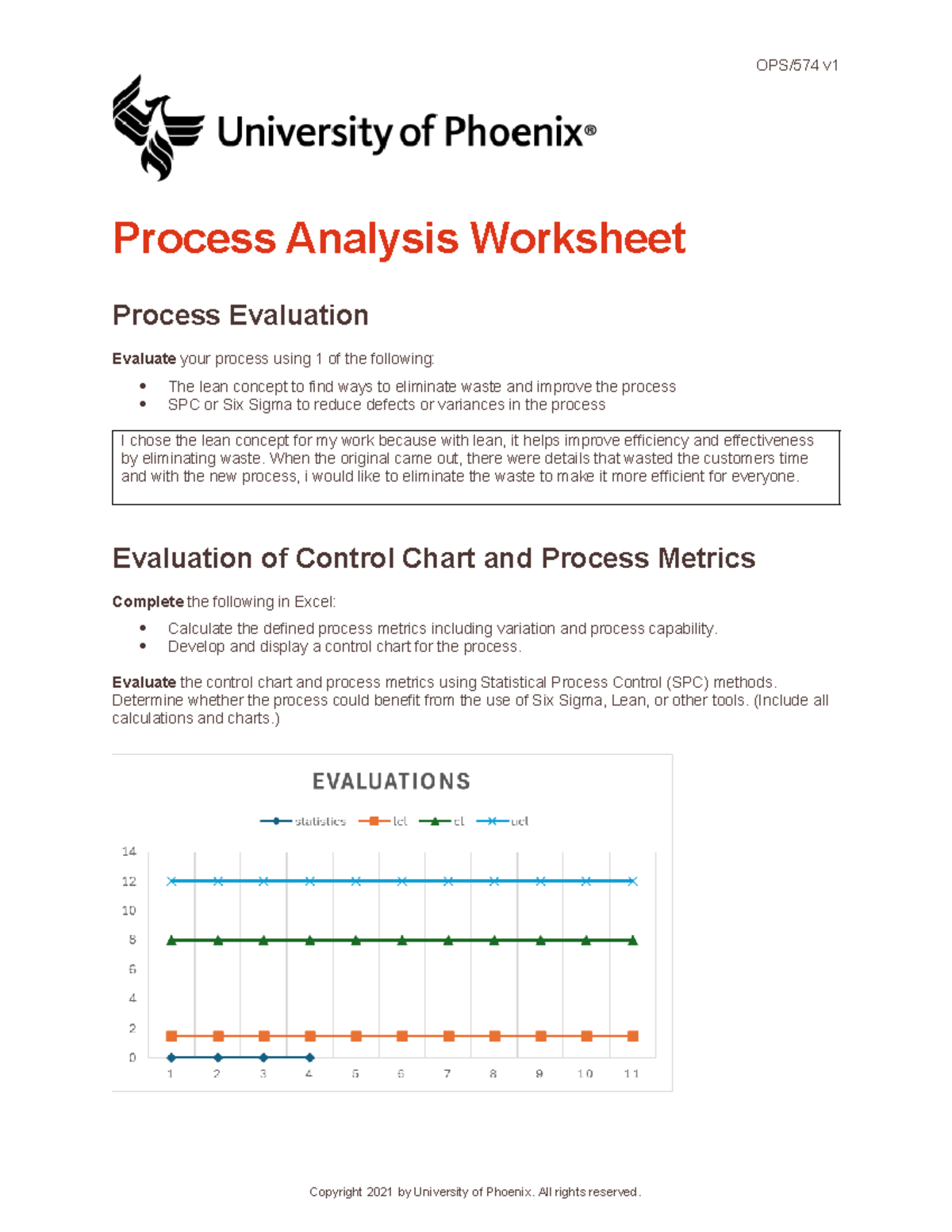 OPS574 v1 Week 2 Process Analysis & Evaluation Worksheet - Studocu