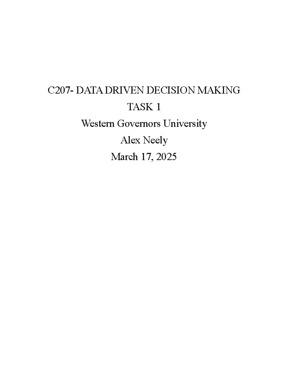 AFT2 Task 4 - Data-Driven Decision Making in Healthcare Retention - Studocu
