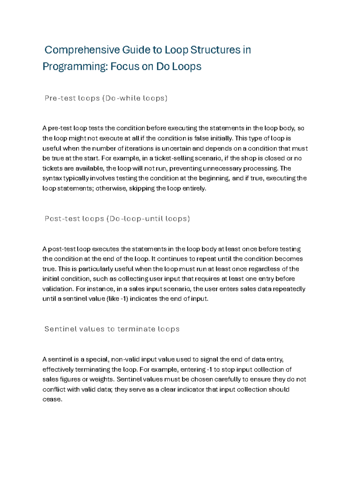 Comprehensive Guide to Loop Structures in Programming: Do Loops Focus ...