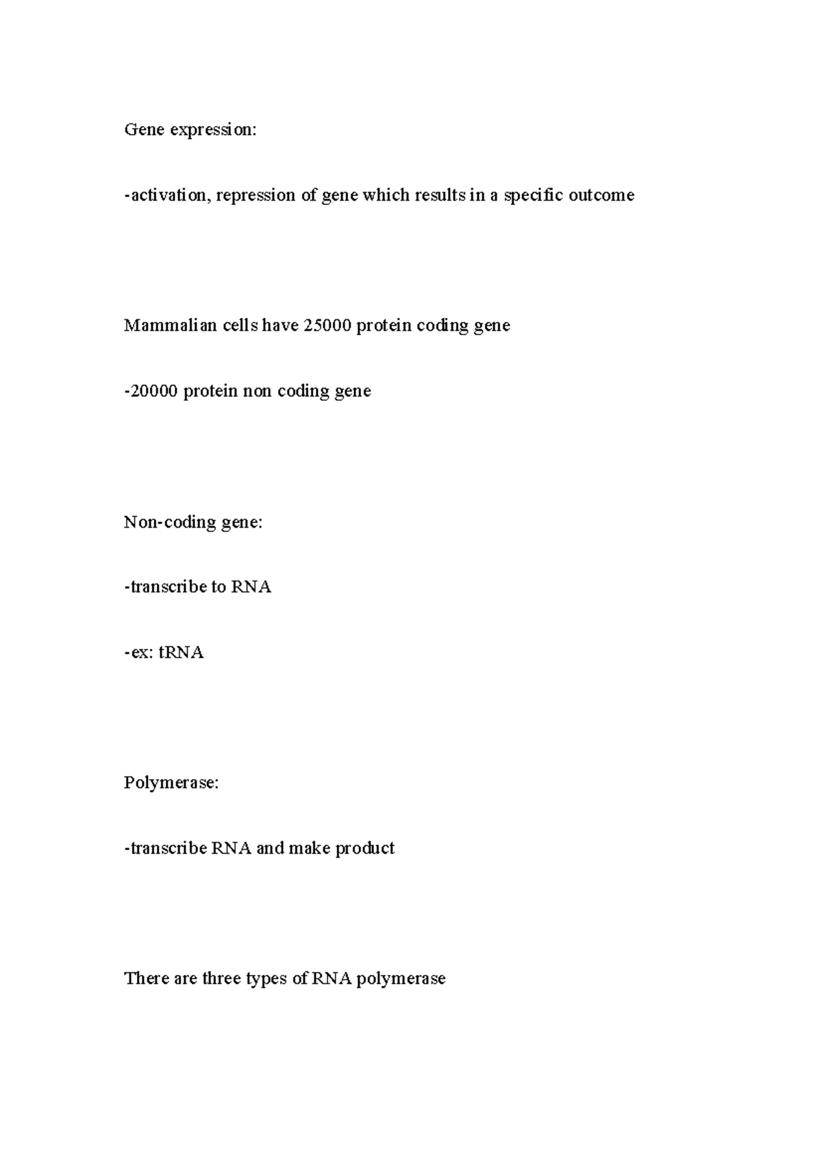 Mcb 252 Second Midterm Study Notes: Gene Expression & Transcription ...