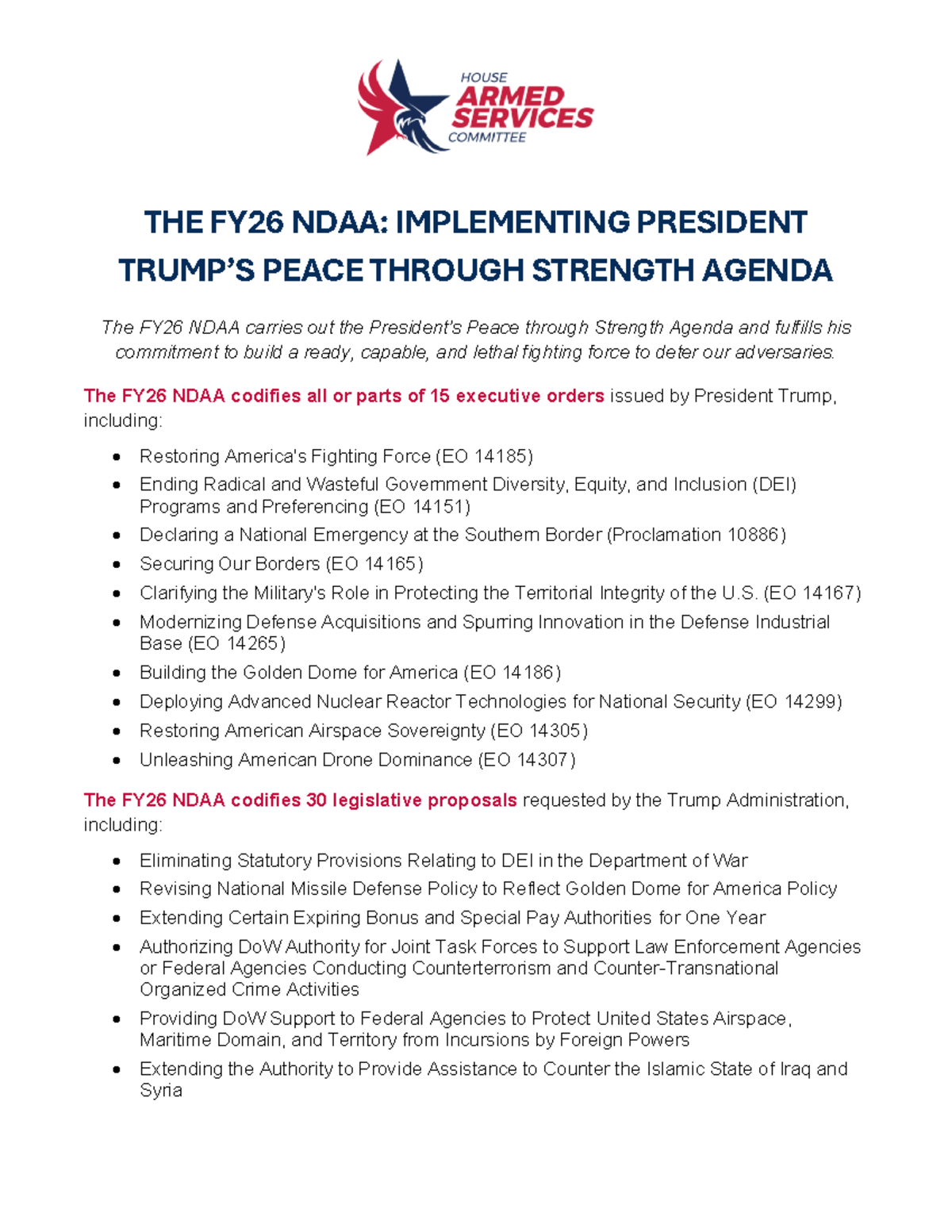 FY26 NDAA Conference Text: Legislative Summary and Key Provisions - Studocu