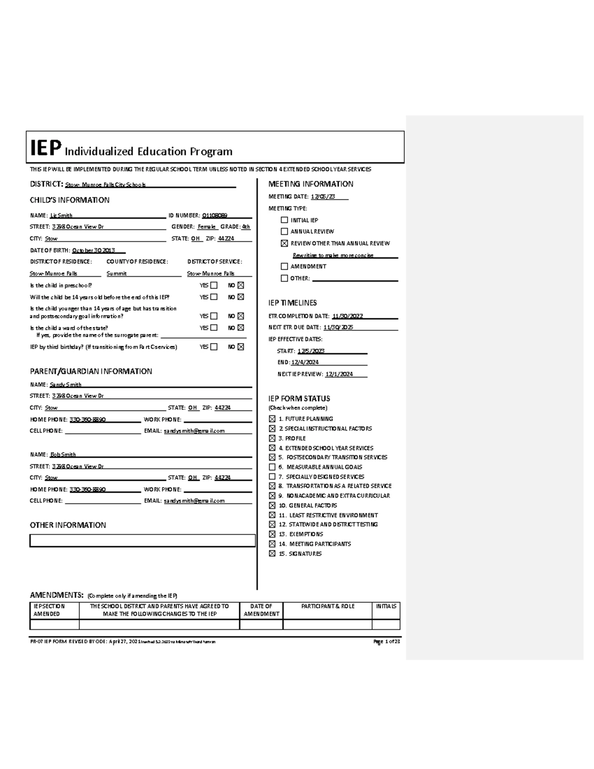 IEP Review Analysis for Writing an IEP: Best Practices - Studocu