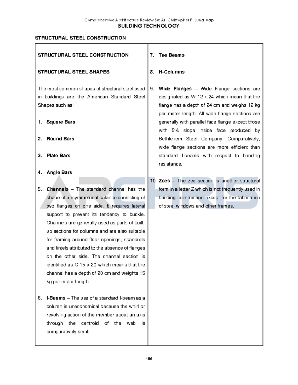 Building Technology Reviewer P4 - BUILDING TECHNOLOGY STRUCTURAL STEEL ...