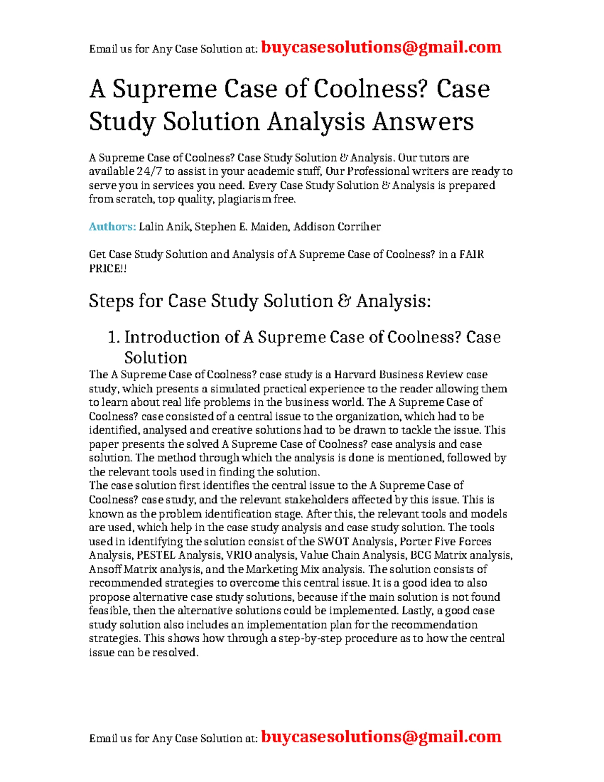 Case Study Solution & Analysis of HBR's How Do You Solve a Problem Like ...