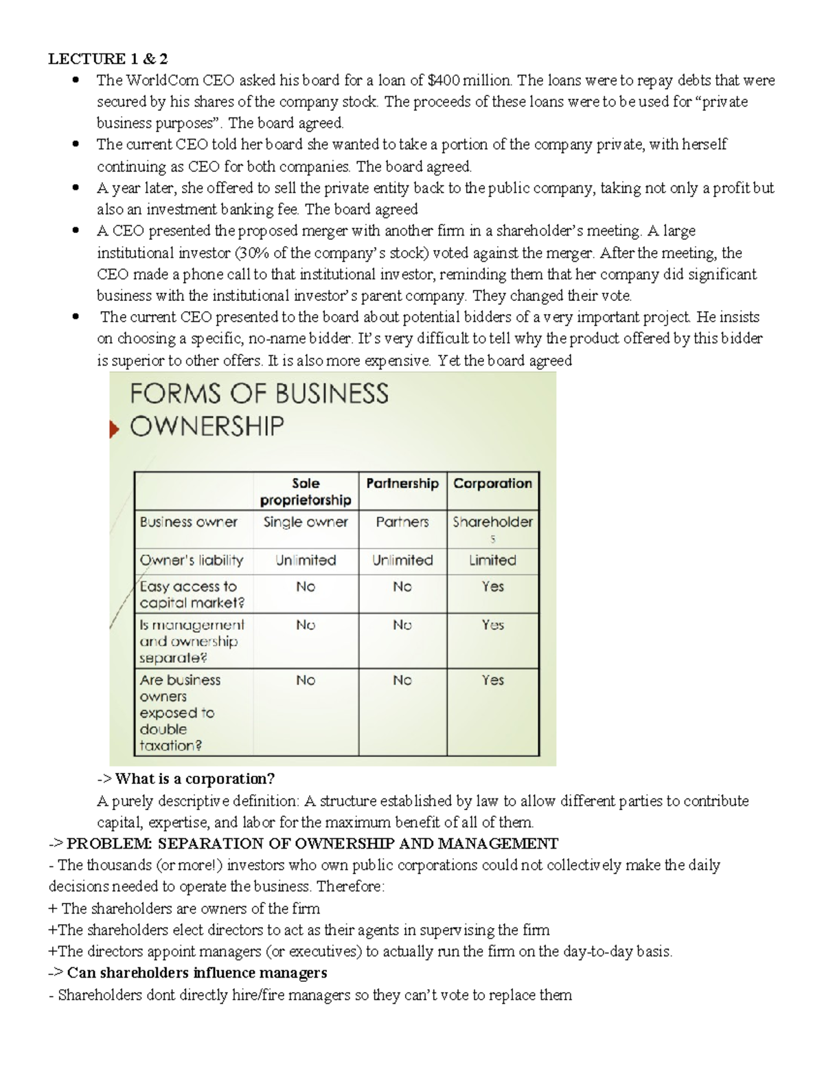CG - Midterm - Corporate Governance Lecture Notes - Studocu