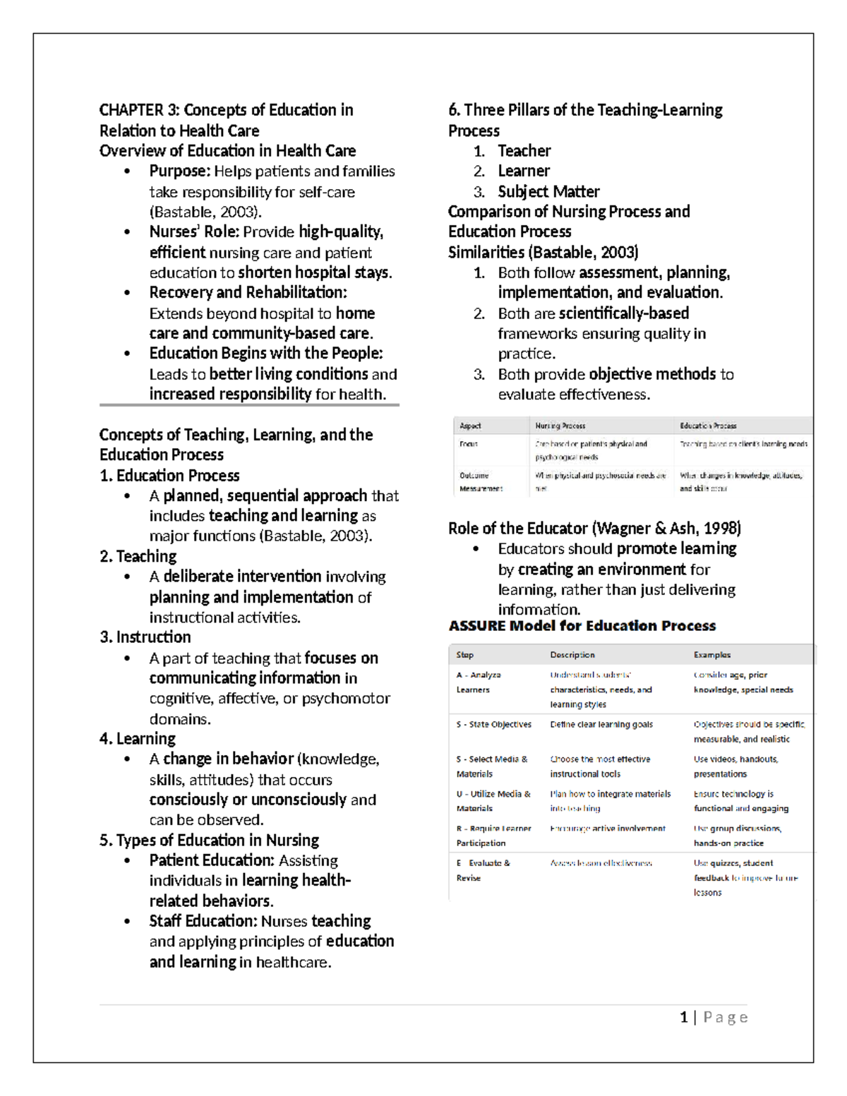 CHAPTER 3: Education Concepts in Health Care - Overview & Teaching ...