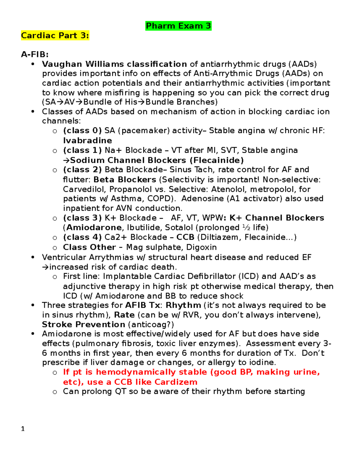 Pharm Exam 3 Study Guide: Focus on Cardiac Meds & Heart Failure ...