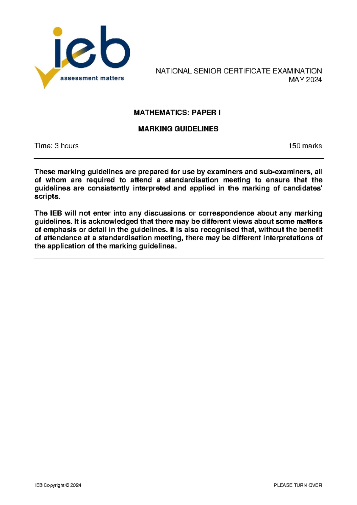 NSC Mathematics P1 May 2024 Info Sheet for Exam Preparation - Studocu