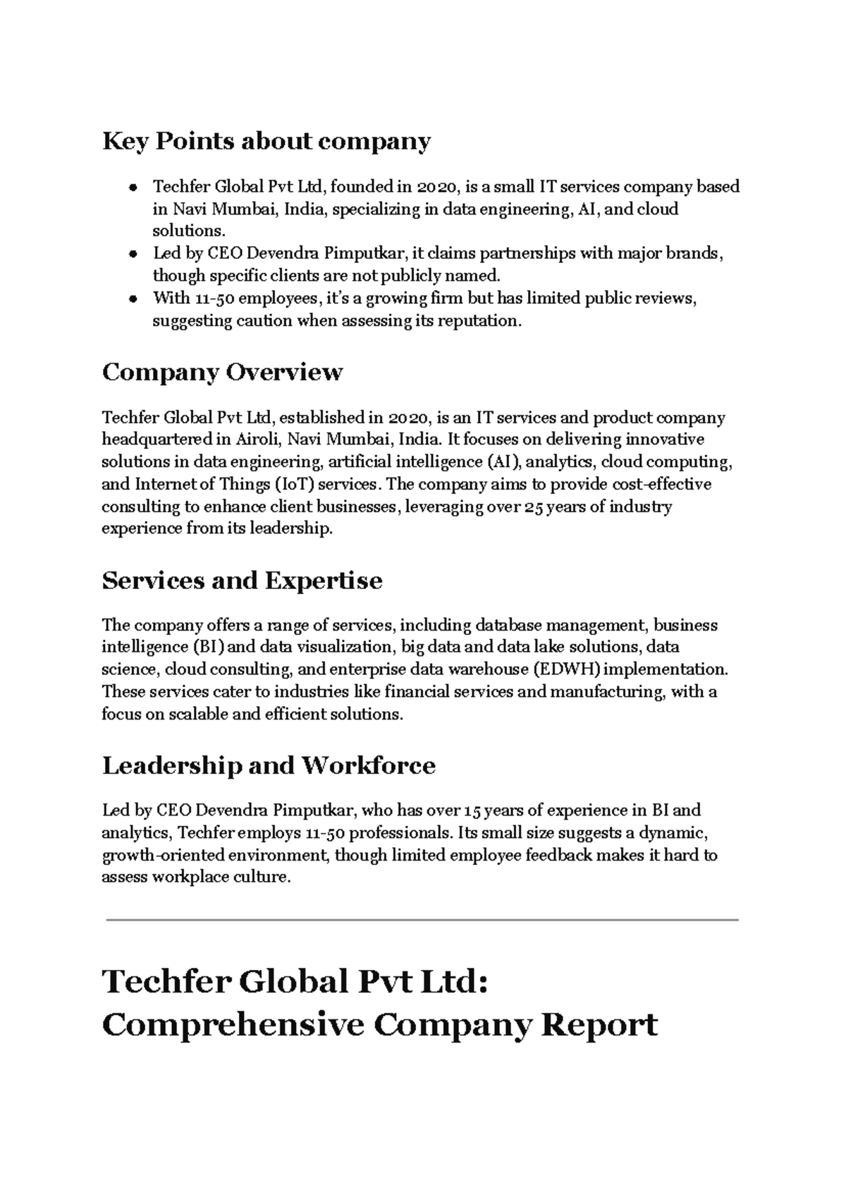 Techfer Global Pvt Ltd: Comprehensive Overview and Insights (2020 ...