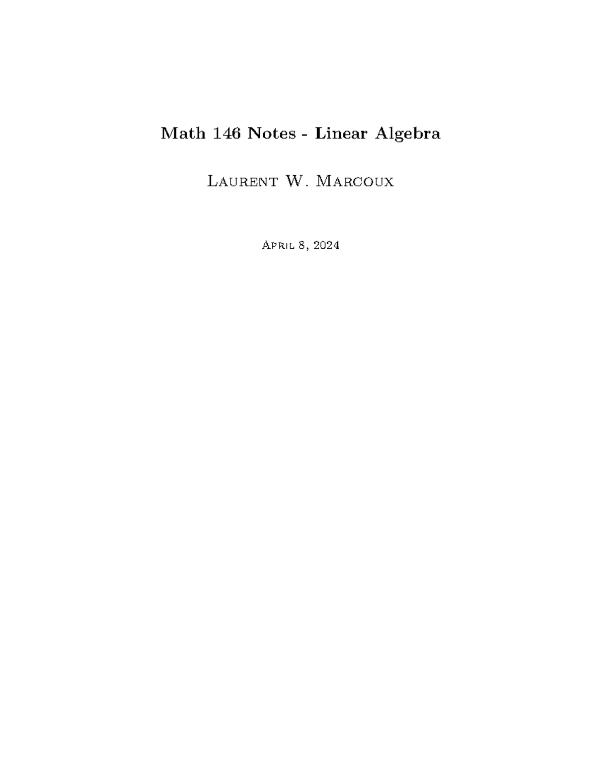 Exam 2007, questions and answers - Math 146 Instructor: LW. Marcoux ...