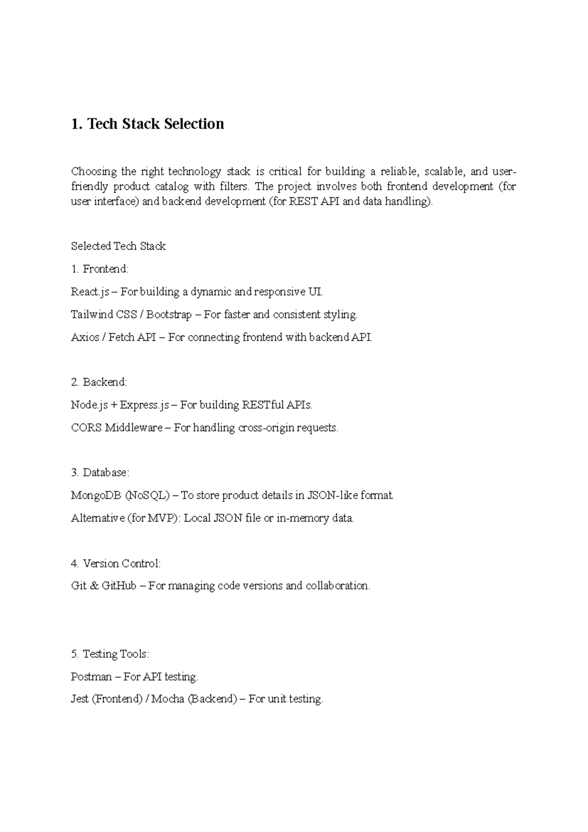 Tech Stack Selection for NM Phase 2 E-Learning Project - Studocu